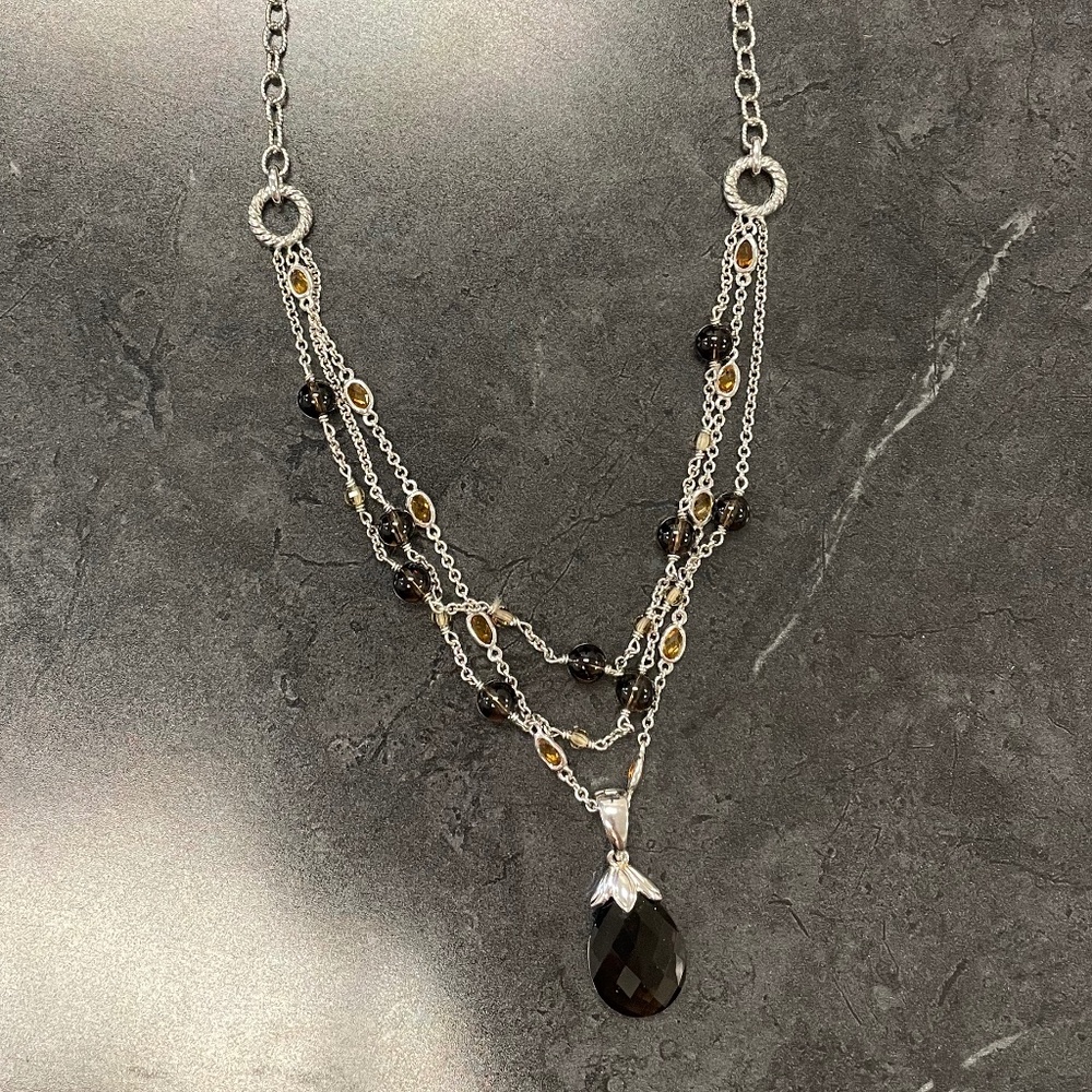 Sterling Silver Stone Necklace